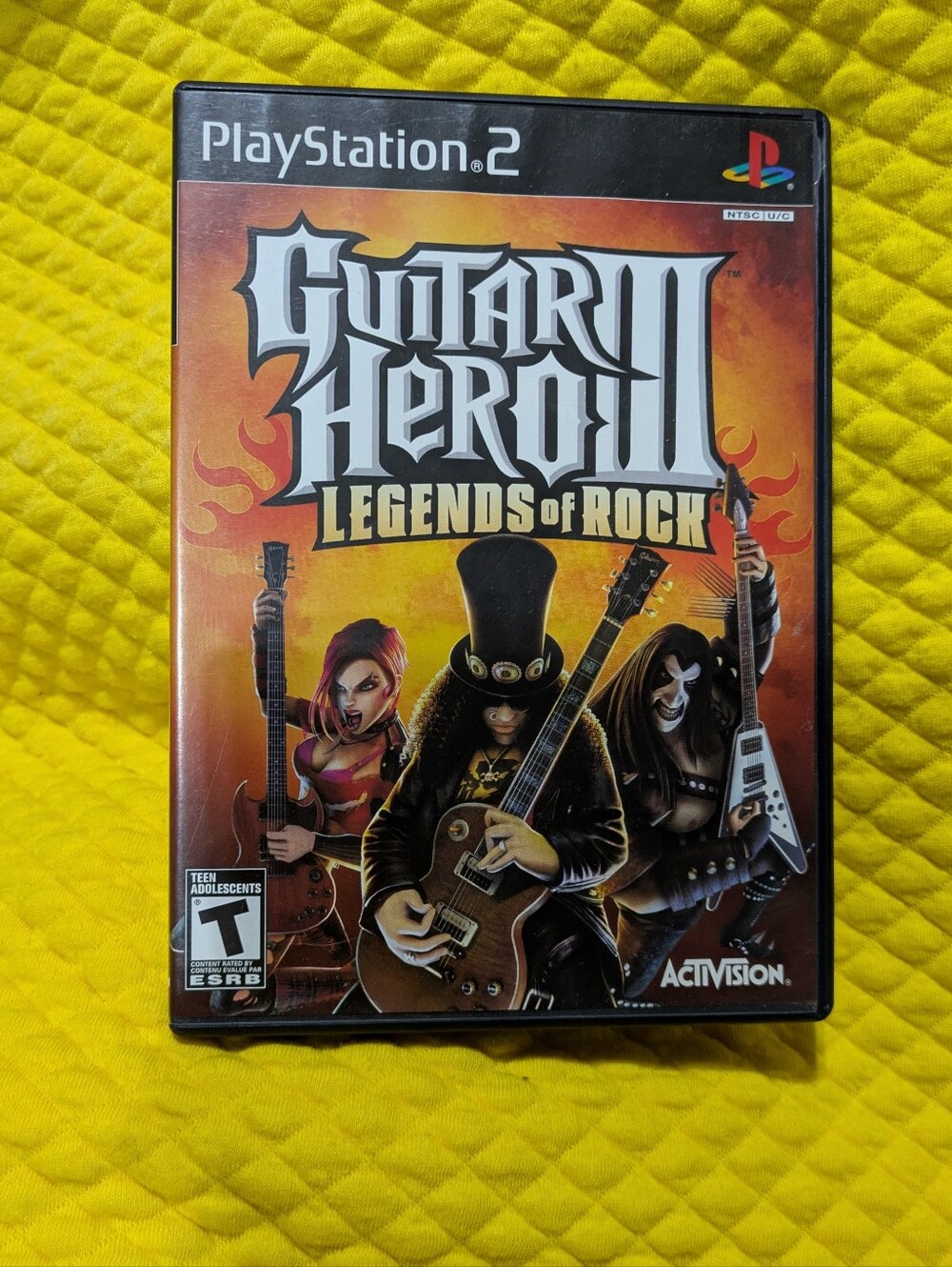 GUITAR HERO III 🔥LEGENDS OF ROCK 👉 PS2 Black Label CIB ✔️VG